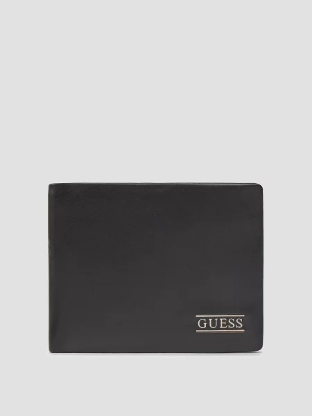 Кожаный кошелек Guess черный