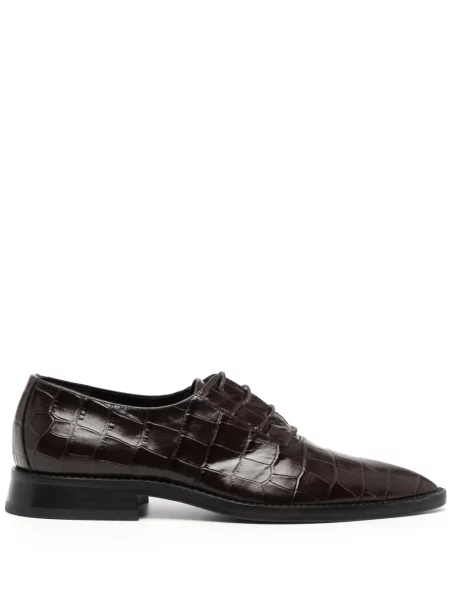 Oxford Victoria Beckham din piele maro