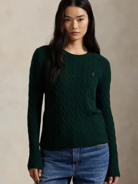 Polo Ralph Lauren pulover pentru femei cu amestec de cașmir verde