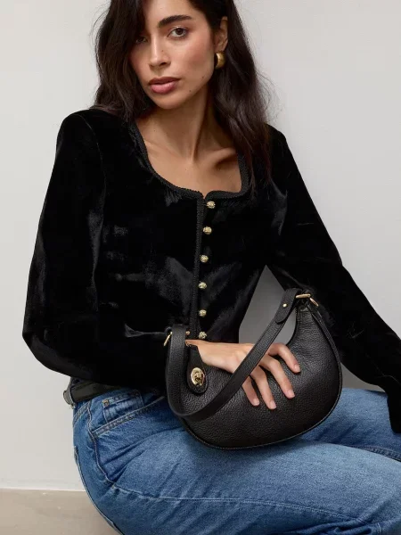 Answear.LAB geantă crossbody pentru femei din piele negru