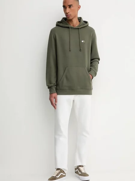 Tommy Jeans Bombažen pulover zelena