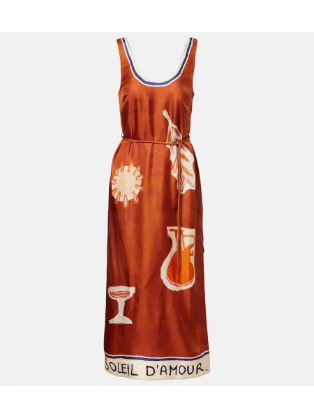 Rochie midi Alemais de mătase până la genunchi de costum