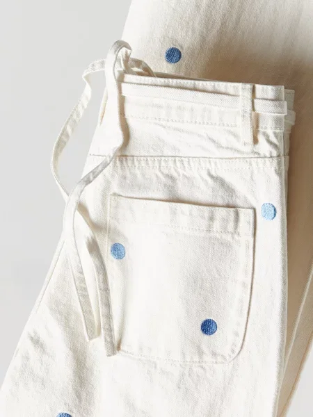 Reserved Джинси wide leg з вишивкою кремовий 