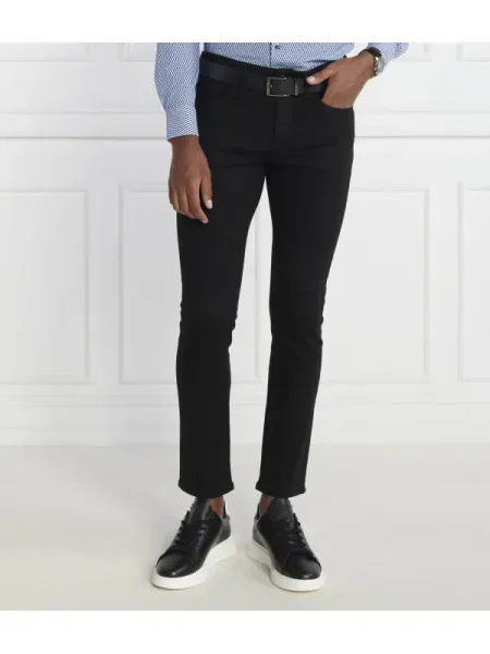 BOSS BLACK Blugi Delaware cu adaos de cașmir negru