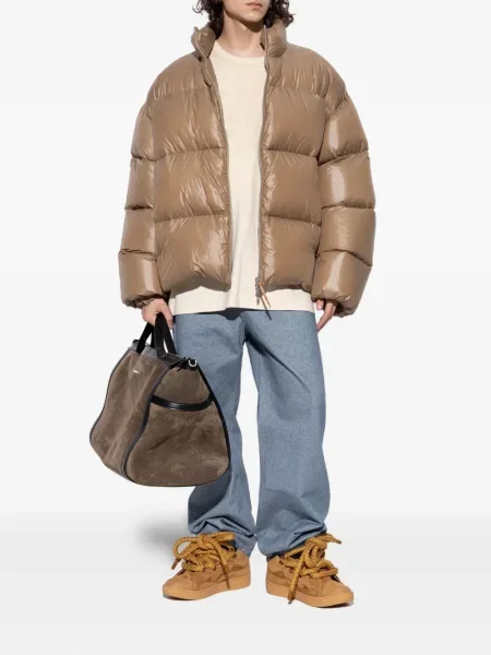 Sneakerși Lanvin cu șireturi din dantelă maro