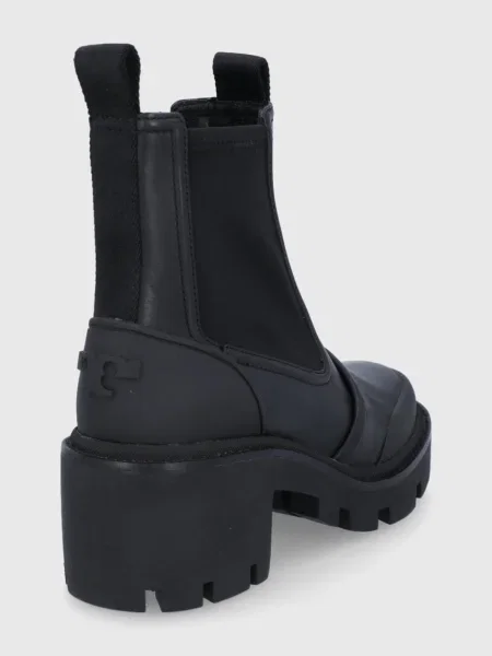 Kožené kotníkové boty Tory Burch na černá