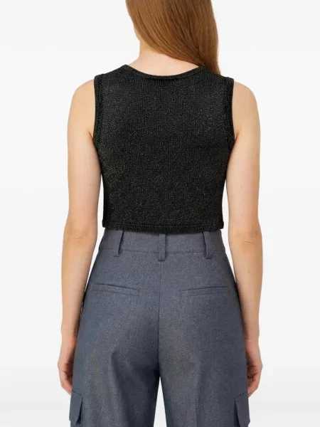 Decupat top Retori negru
