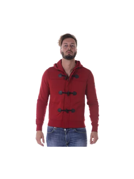 Bluza z kapturem Armani Jeans z kapturem czerwona