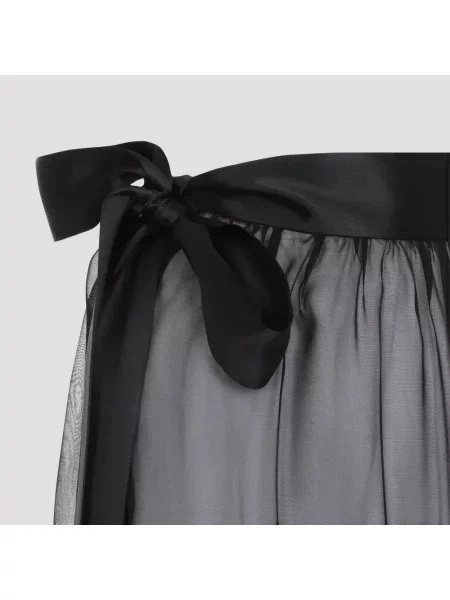 Długa spódnica maxi Dolce And Gabbana szyfonowa czarna