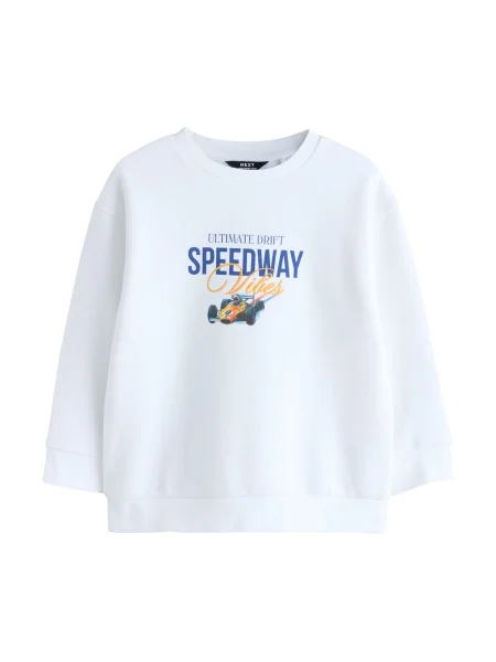 Next Sweater majica kobalt plava / limun bijela