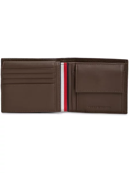 Peňaženka Tommy Hilfiger Th Corp Cc Flap And Coin Tmavo hnedá