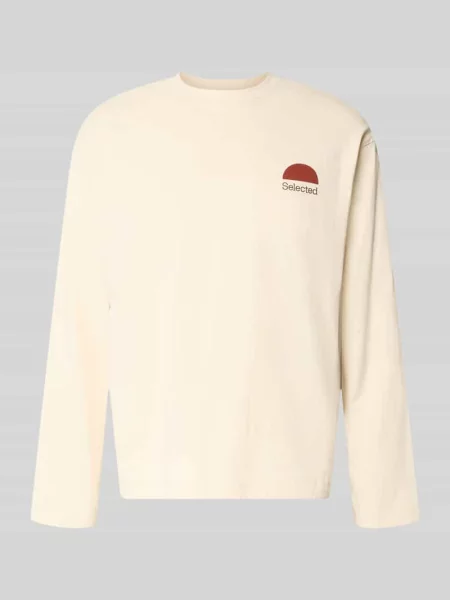 T-shirt o kroju relaxed fit z czystej bawełny model AXMAX' Selected Homme biała