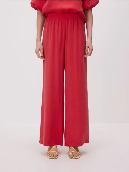 Reserved Штани вільного крою з модалом червоний