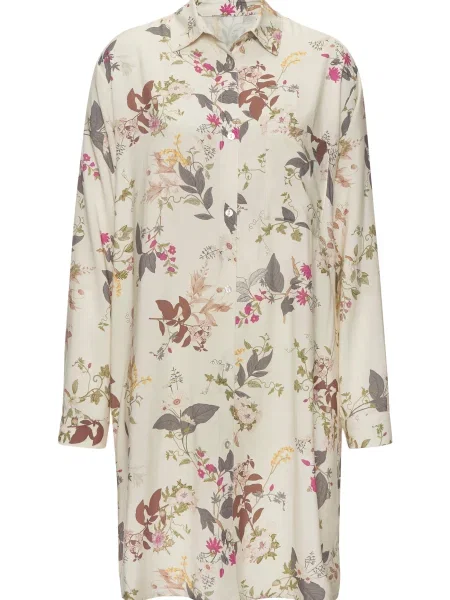 LASCANA Spalna srajca pesek / temno rjava / kivi roza