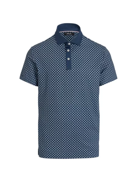 Tricou polo Rlx Ralph Lauren cu imagine cu imprimeu geometric albastru