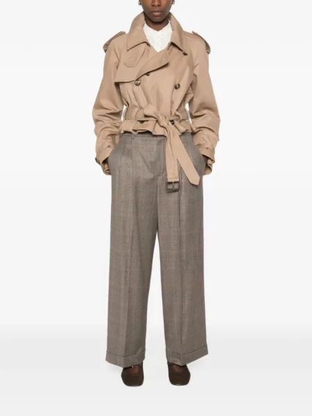 Pantaloni Gianvito Rossi în carouri maro