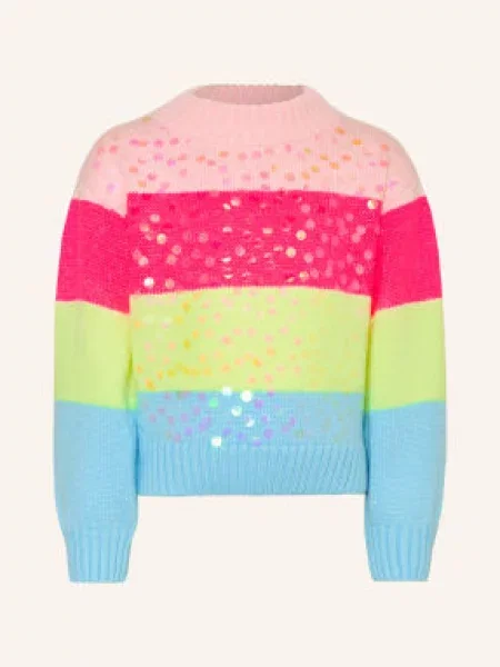 Billieblush Svetr S Flitry A Třpytivou Přízí neonově růžová / neonově zelená / tmavě modrá