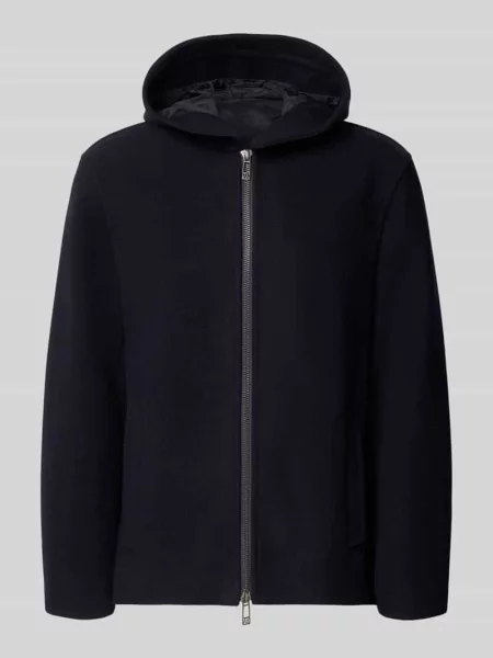 Kurtka o kroju regular fit z mieszanki żywej wełny Armani Exchange granatowa