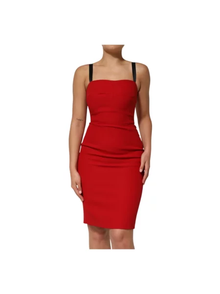 Osłona sukienka midi Dolce And Gabbana do kolan czerwona