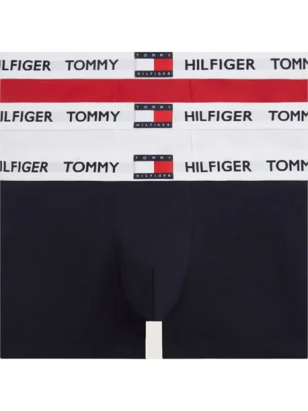 Tommy Hilfiger Underwear Boxeri Heritage bleumarin / roșu alb