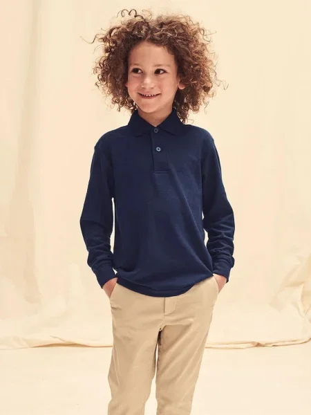 Tricou polo copii Fruit Of The Loom albastru