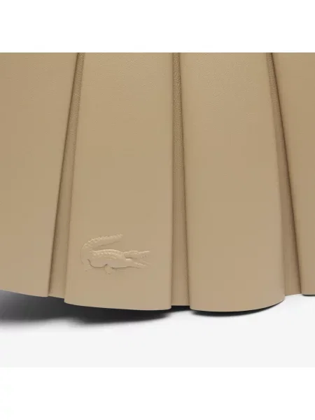 Lacoste Mała Skórzana Torba Na Ramię Lenglen beżowa