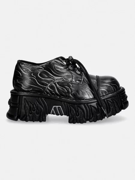 Шкіряні туфлі New Rock GRABADO FUEGO PULIK ACERO CRUST NEGRO