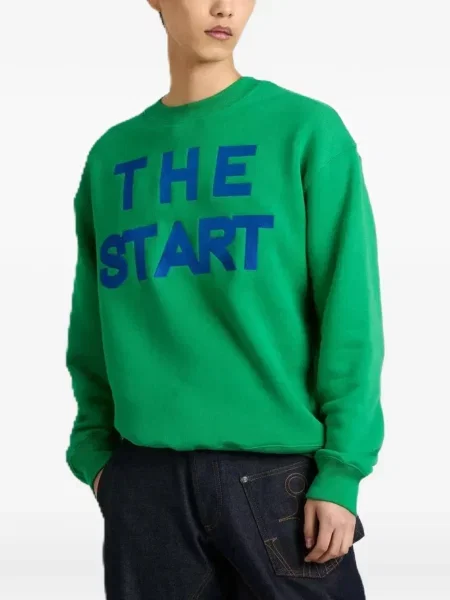 Hanorac crewneck Jw Anderson cu decolteu rotund verde