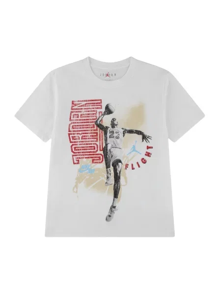 Jordan Tricou RETRO HANGTIME bej / bej deschis / roșu negru