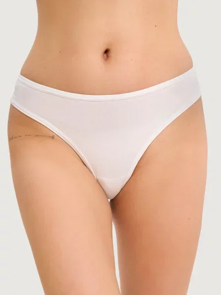 Женские однотонные трусики бразилиана білі