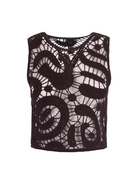 Szydełkować top Pinko bez rękawów brązowy