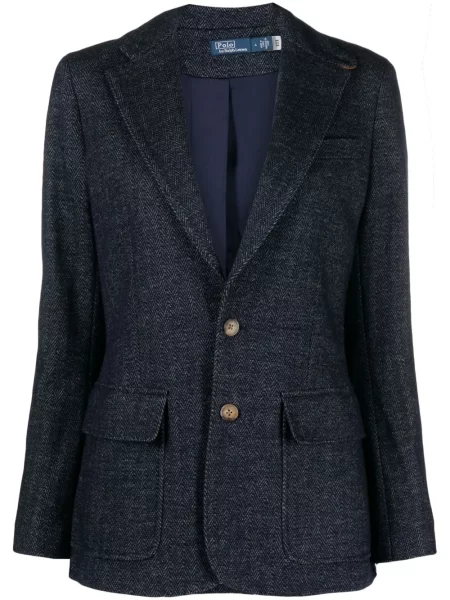 Kardigan Polo Ralph Lauren o krotszym kroju zwężany w jodełkę szary