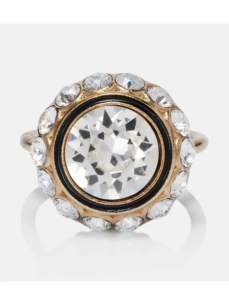 Inel Valentino de cristal auriu