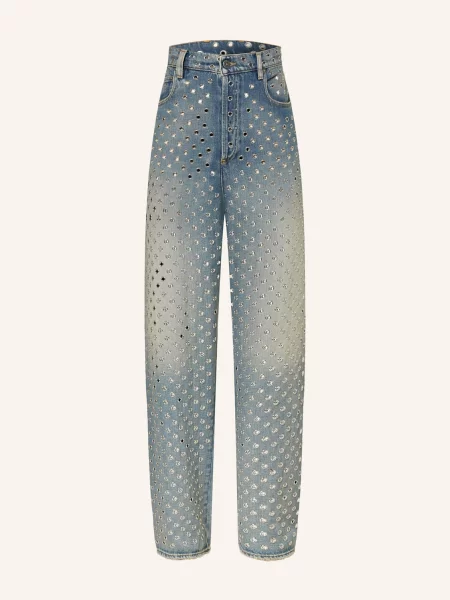 Golden Goose Jeansy Straight Journey blau niebieskie