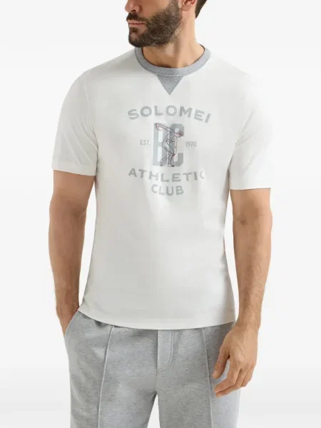Tricou Brunello Cucinelli cu imagine alb