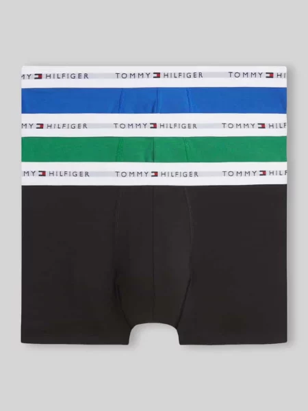 Bokserki z mieszanki bawełny w zestaw 3 szt. model BOXER BRIEF' Tommy Hilfiger zielone