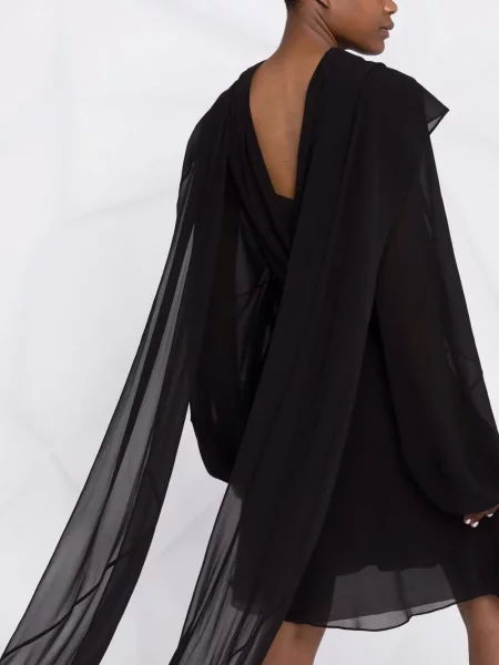 Rochie Maison Margiela de mătase drapată negru