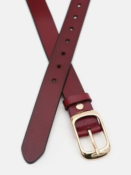 Кожаный ремень Borsa Leather с ремешками коричневый