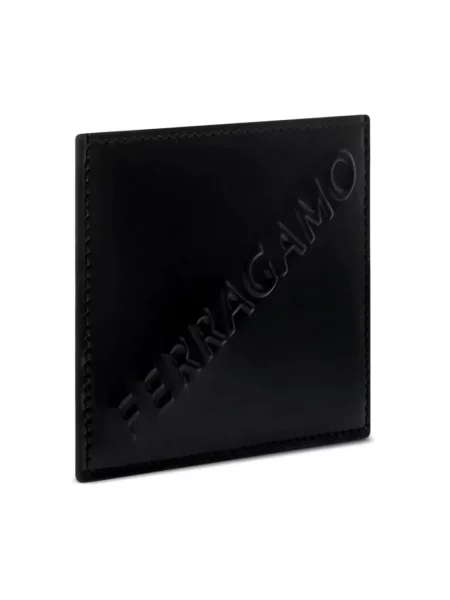 Portfel Salvatore Ferragamo skórzany z logo czarny