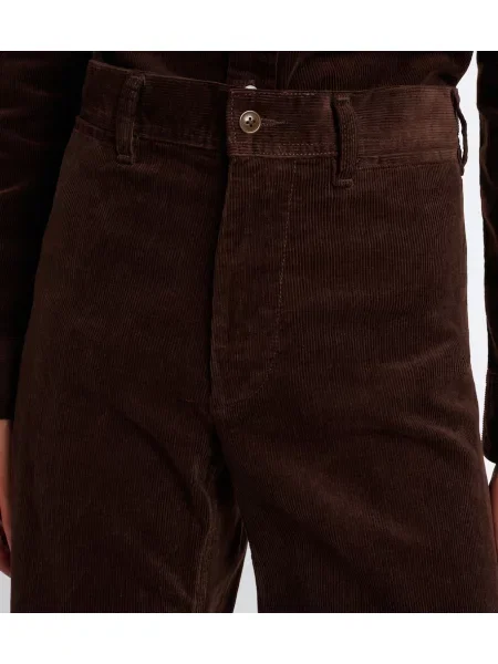 Hlače Polo Ralph Lauren iz rebrastega žameta rjava