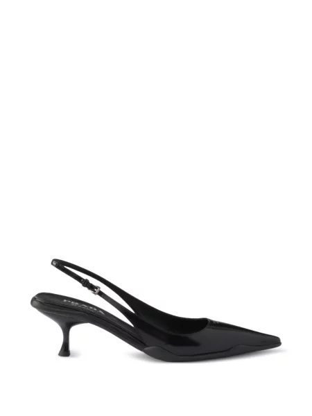 Pantofi cu toc Prada din piele slingback negru