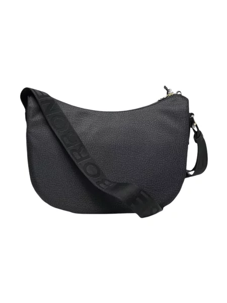 Mała torebka skórzana Borbonese skórzana czarna