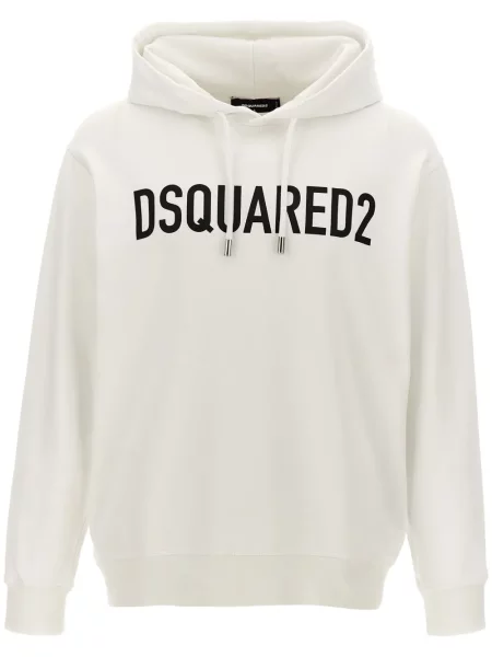 Hanorac cu glugă Dsquared2 cu imagine alb