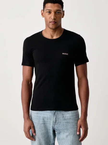 HUGO tričko T-SHIRT RN TRIPLET P béžové