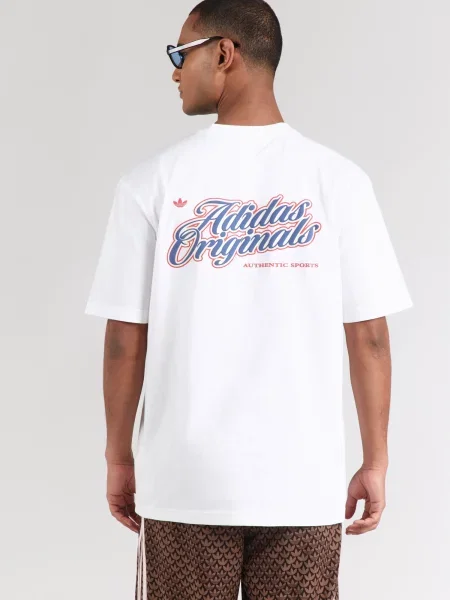ADIDAS ORIGINALS Tričko modrosivá / červená biela