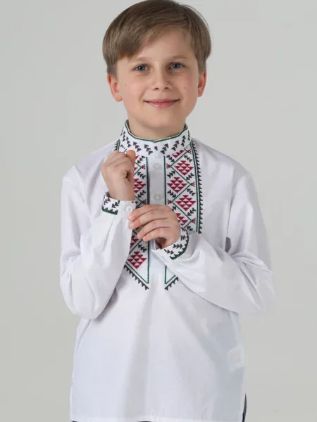 Детская рубашка Folk Moda белая