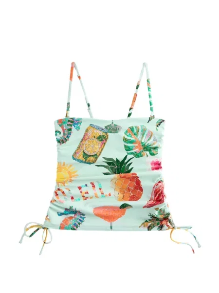 Next Tankini top închis / verde mentă / verde închis / portocaliu închis galben