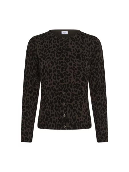 Sweter Saint Tropez z dekoltem w serek brązowy