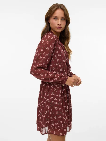 VERO MODA Haljina VMIHANNAH maslinasta / rosé bordo