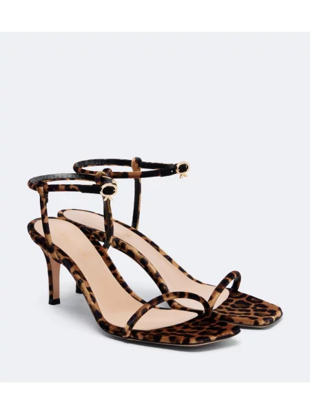Sandale Gianvito Rossi de catifea cu imagine cu model leopard